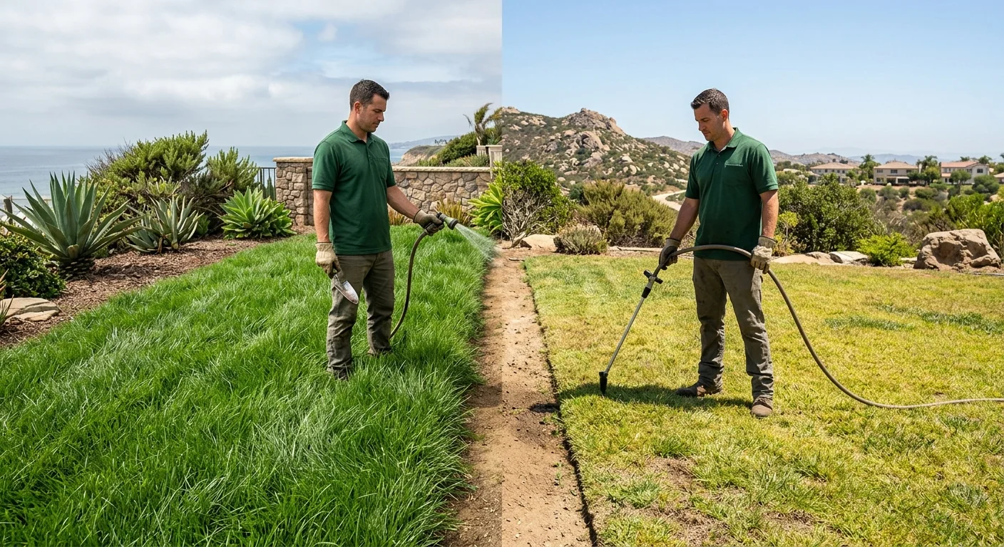 Coastal and inland San Diego lawns with tall fescue grass