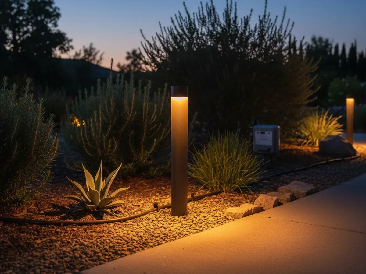 Lighting detail work by a skilled San Diego County landscaper